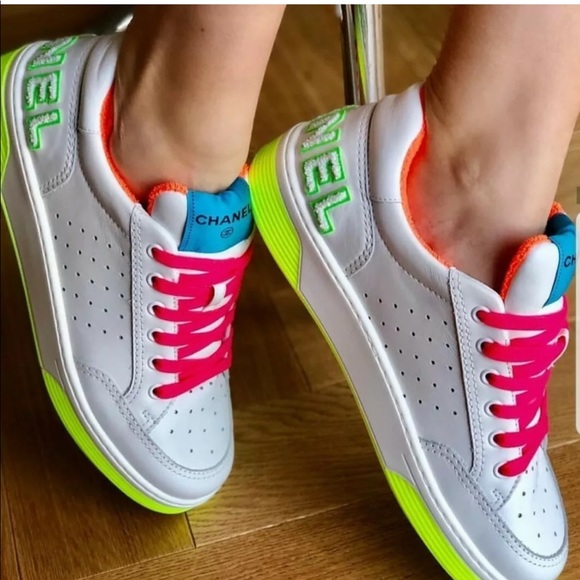 Chanel Neon 20P Sneaker NIB 39 - Picture 2 of 7